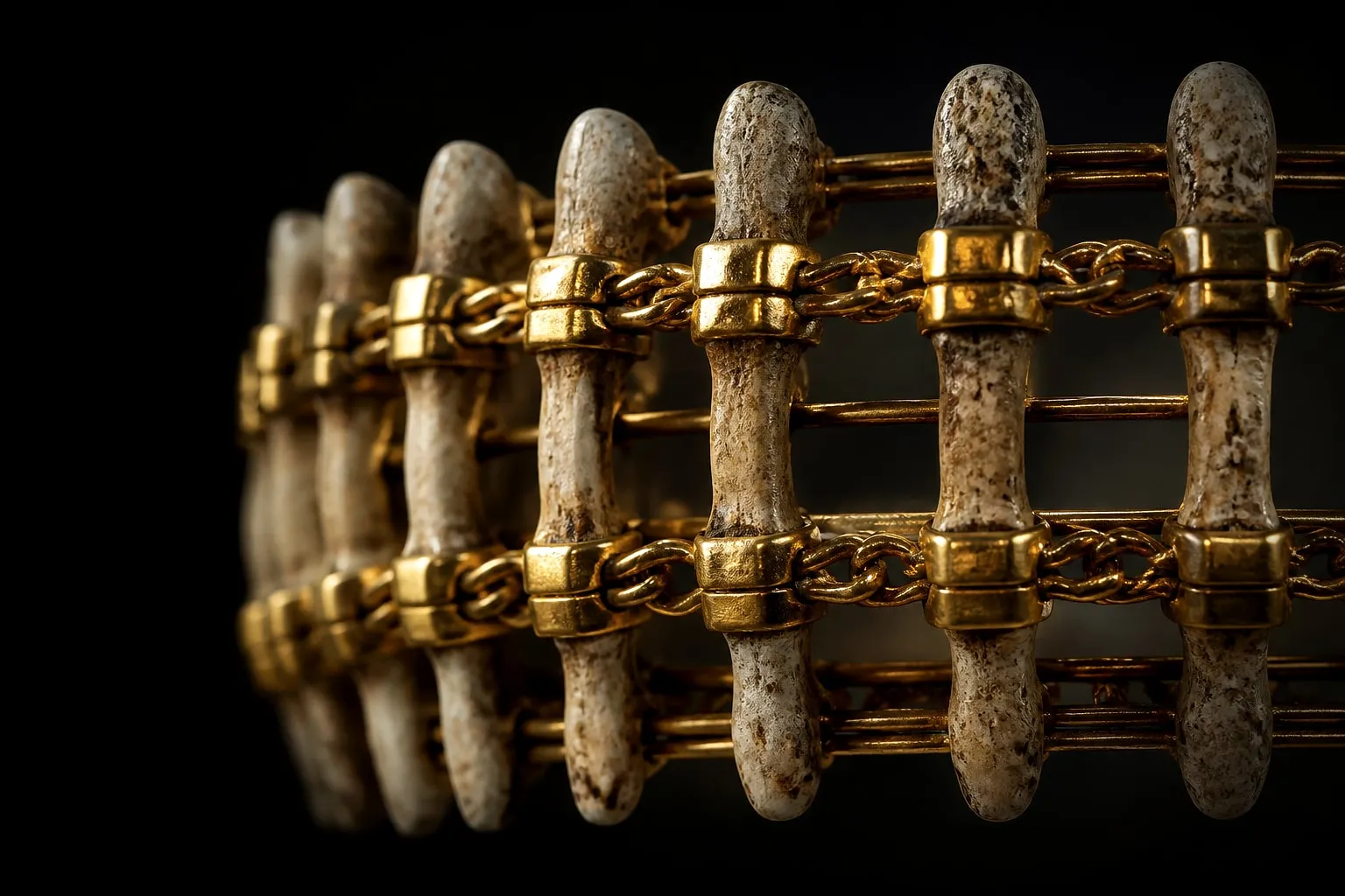 Editorial illustration: orthodontic dental model braces wire close up