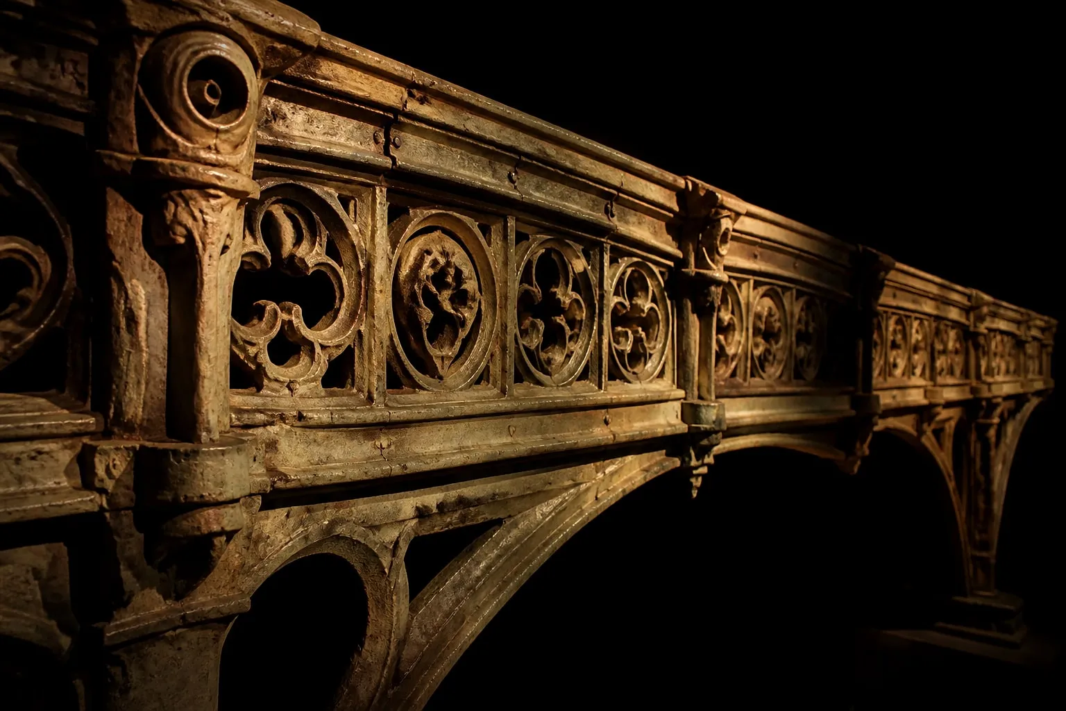 Editorial illustration: metal bridge structure architecture close up