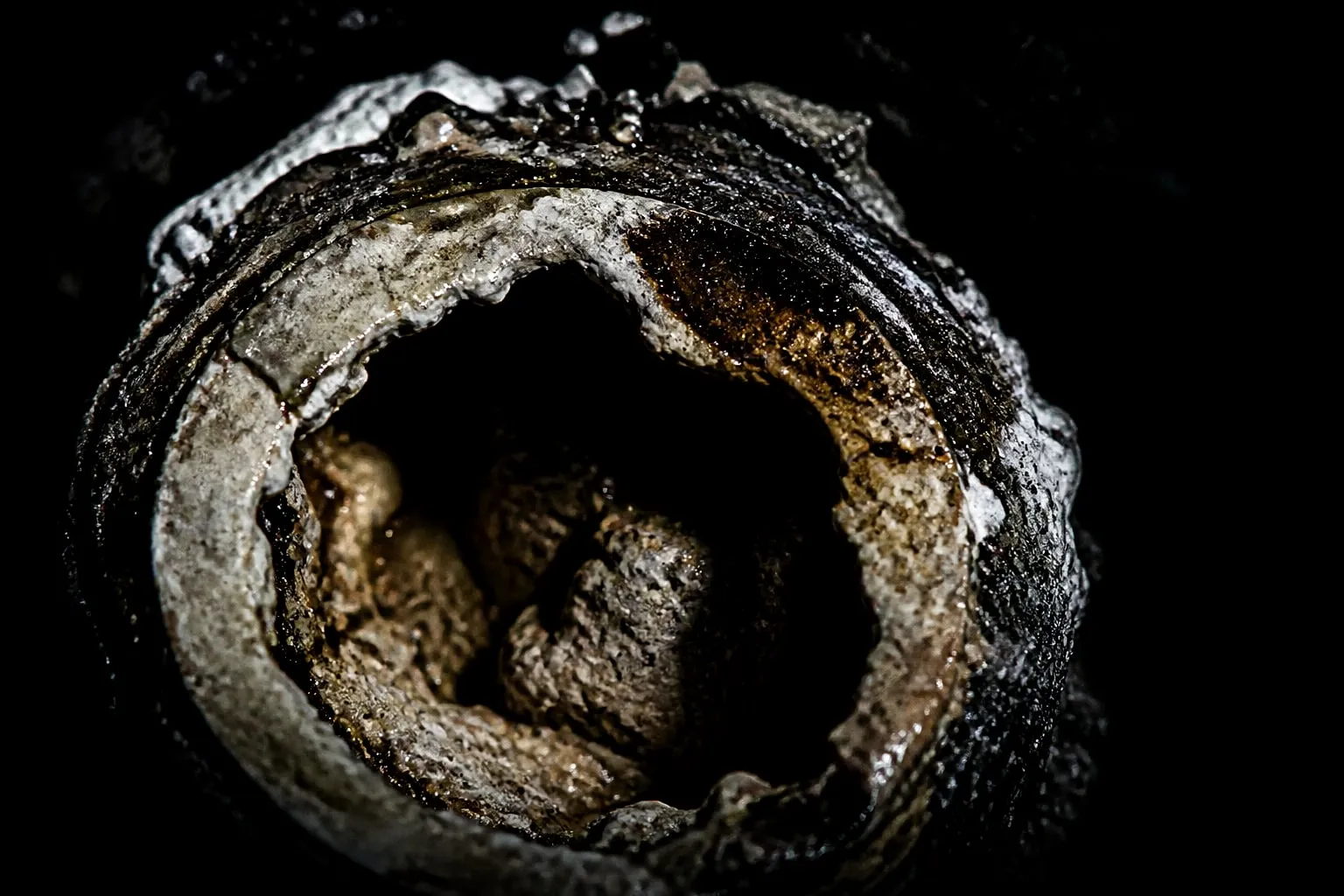 Editorial illustration: limescale mineral deposit macro