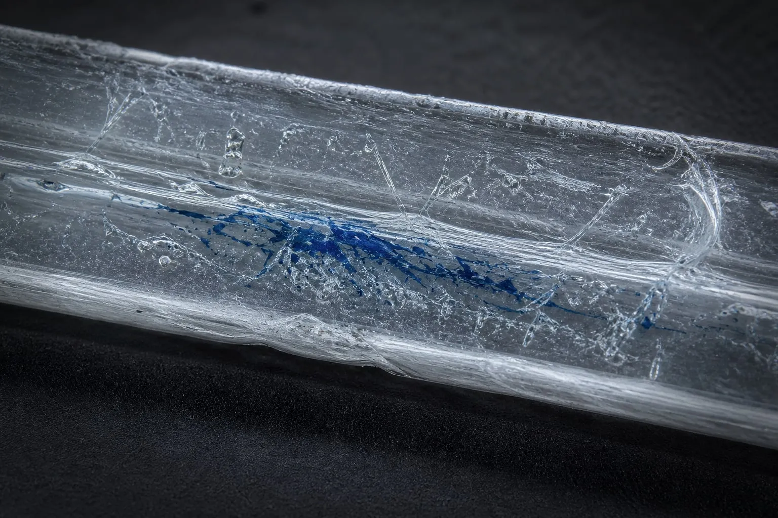Editorial illustration: transparent adhesive strip macro close up