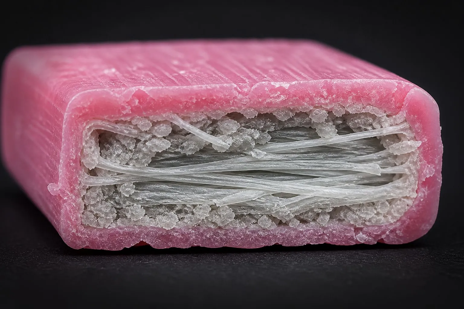 Editorial illustration: chewing gum sticks close up macro