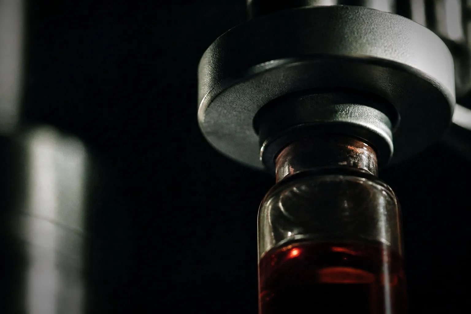 Editorial illustration: medical vial laboratory research pharmaceutical