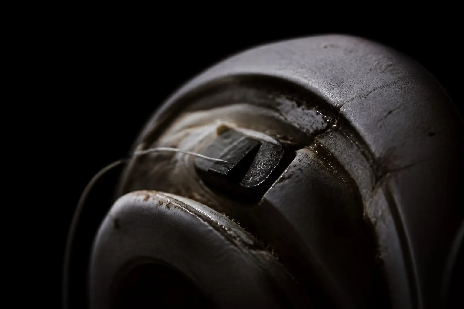 Editorial illustration: dental floss spool macro close up