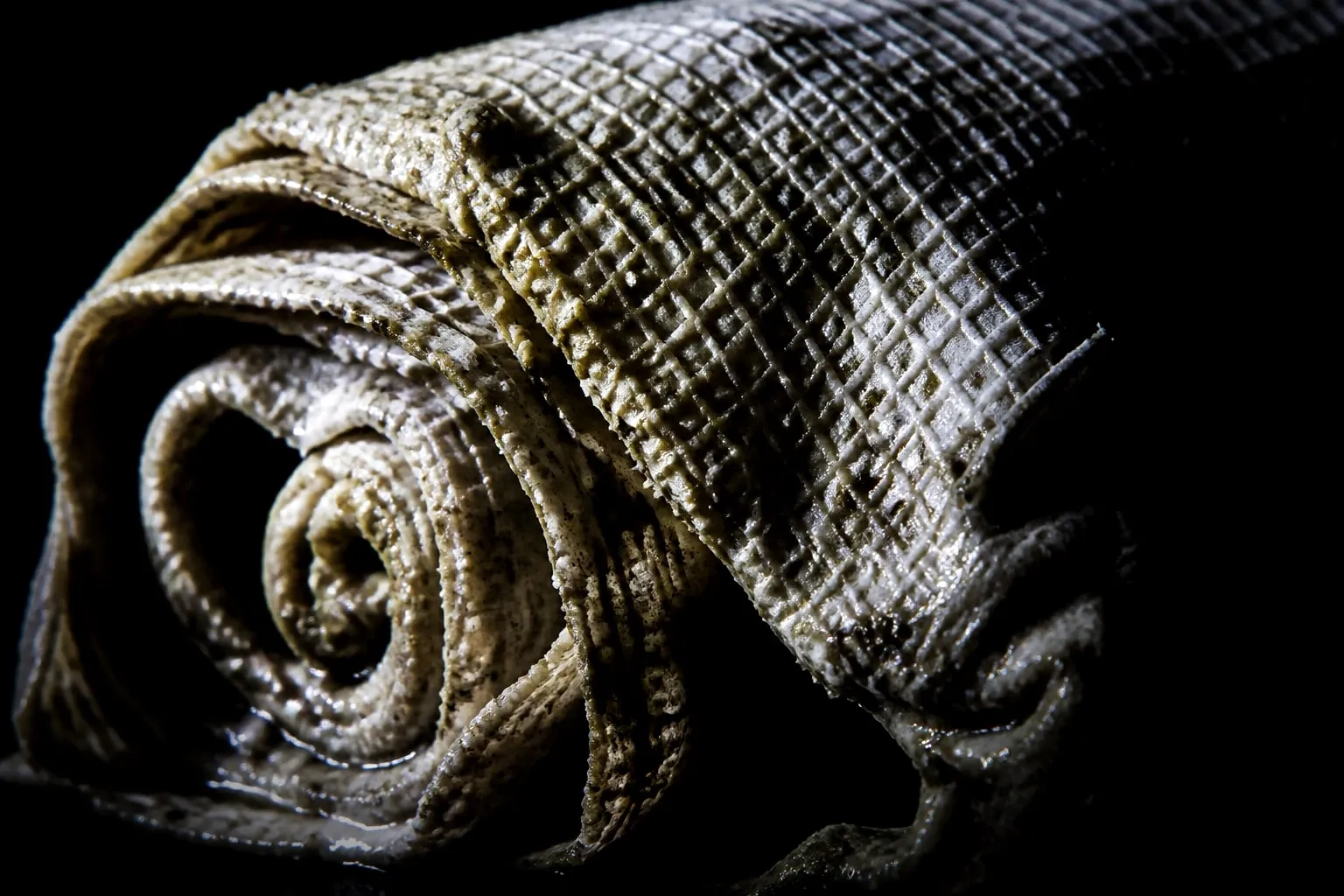 Editorial illustration: medical gauze roll close up