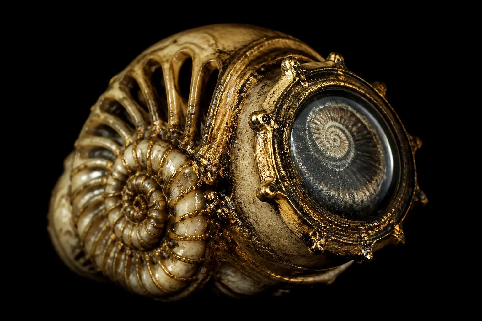 Editorial illustration: glass lens optical macro close up