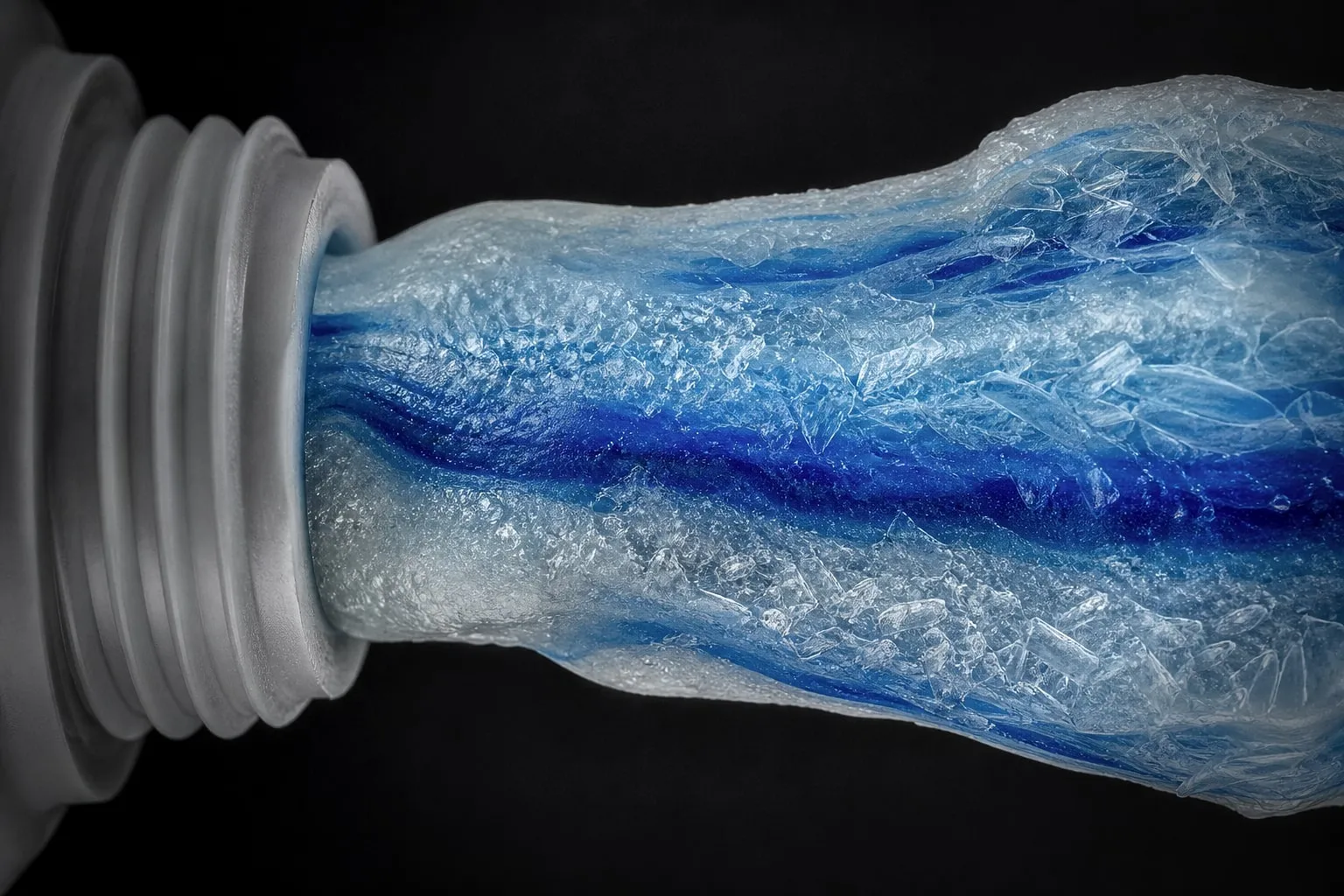 Editorial illustration: toothpaste tube close up minimal dark