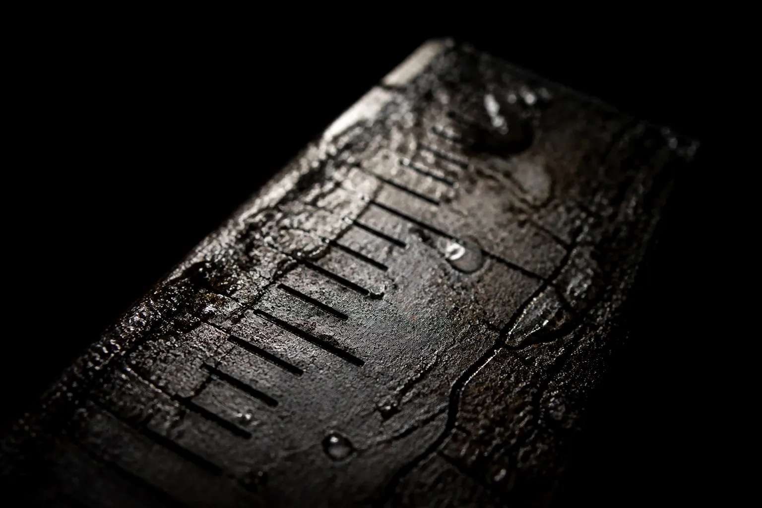 Editorial illustration: metal ruler millimeter scale macro
