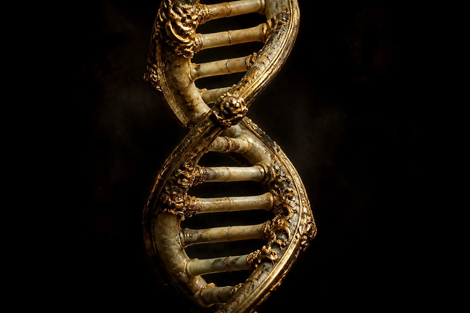 Editorial illustration: dna helix strand science macro