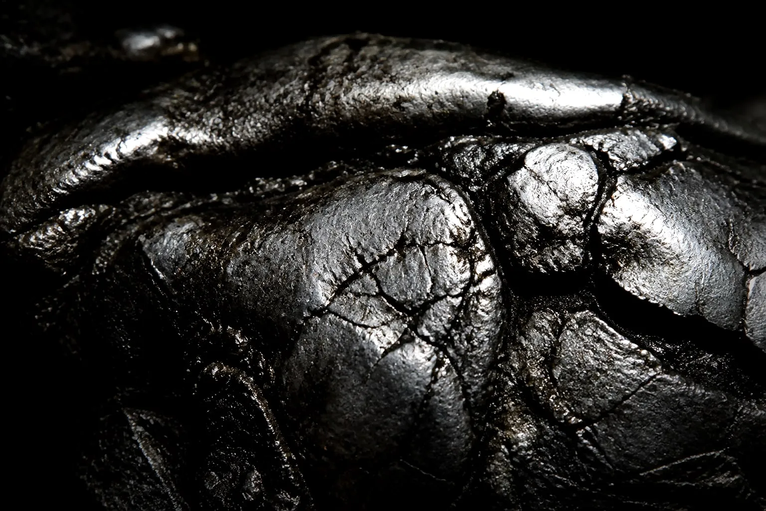 Editorial illustration: silver amalgam metal texture macro