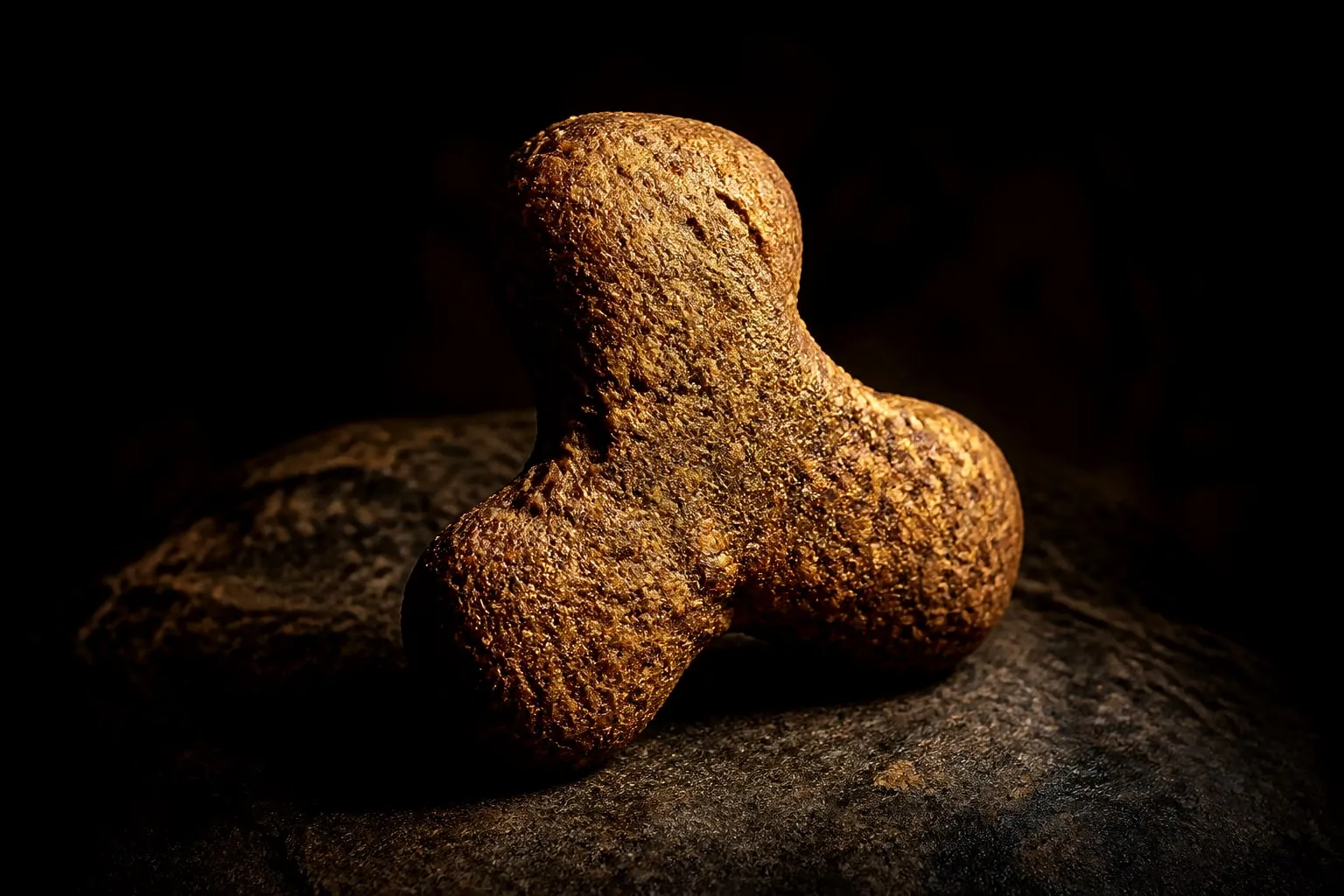 Editorial illustration: dog food kibble macro close up